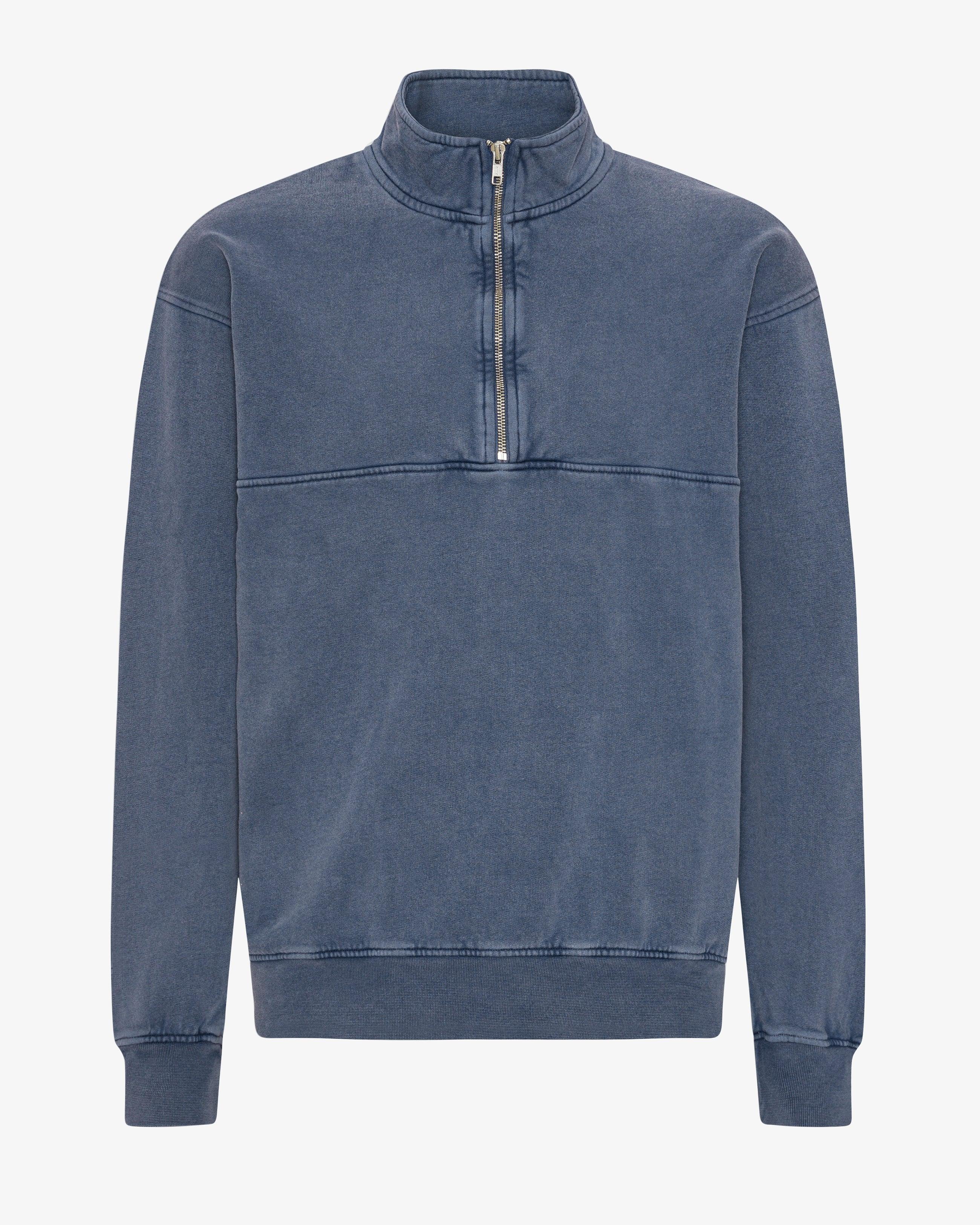 Colorful Standard Neptun Blue Organic Quarter Zip Pullover Herren blau